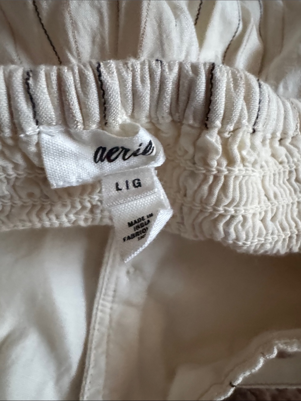 aerie Cream Maxi Skirt with Subtle Pinstripe Detail - Picture 5 of 5